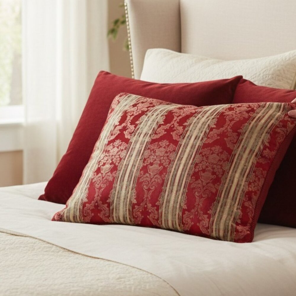 Brand New 2 Large Euro Pillow Shams.30" x 30" Damask/Brocade pattern